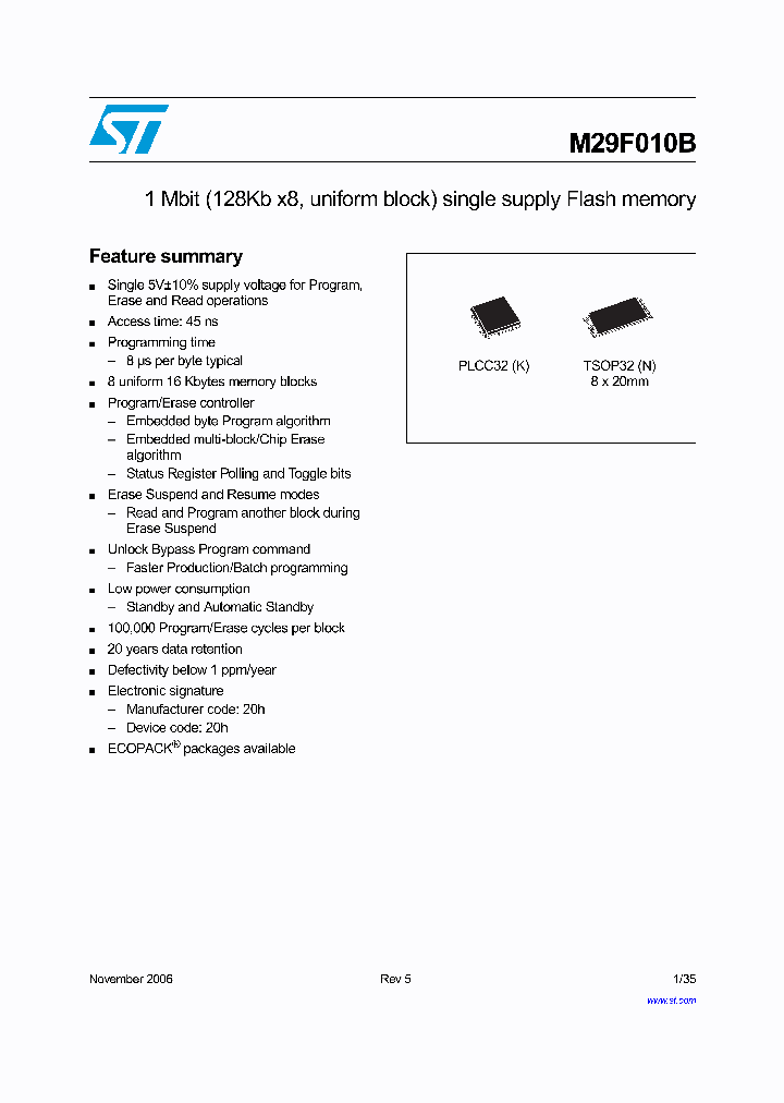 M29F010B70K6F_6899976.PDF Datasheet