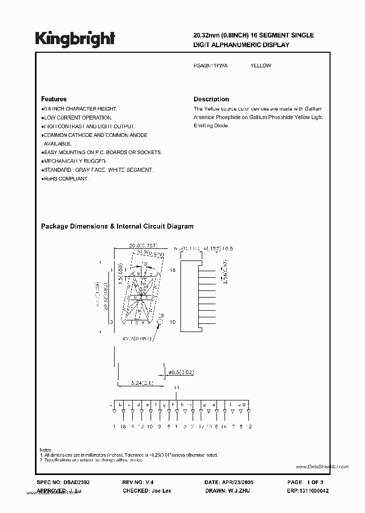 PSA08-11YWA_6957761.PDF Datasheet