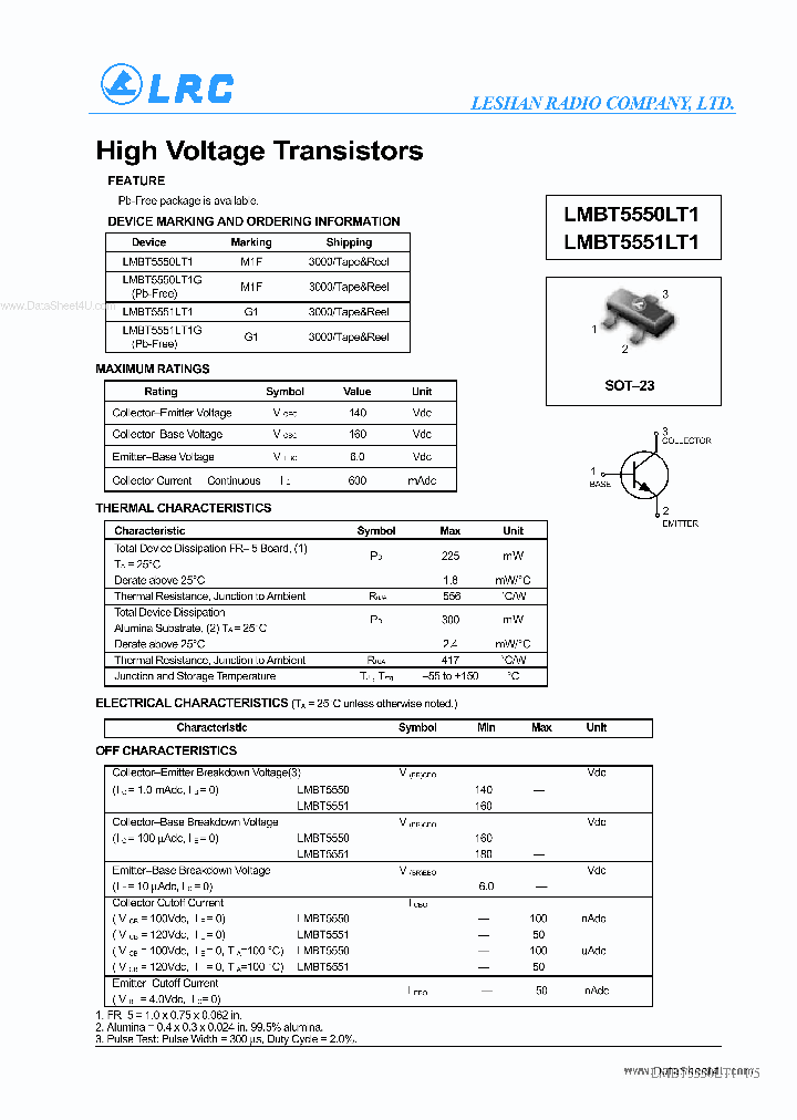 LMBT5550LT1_6958574.PDF Datasheet