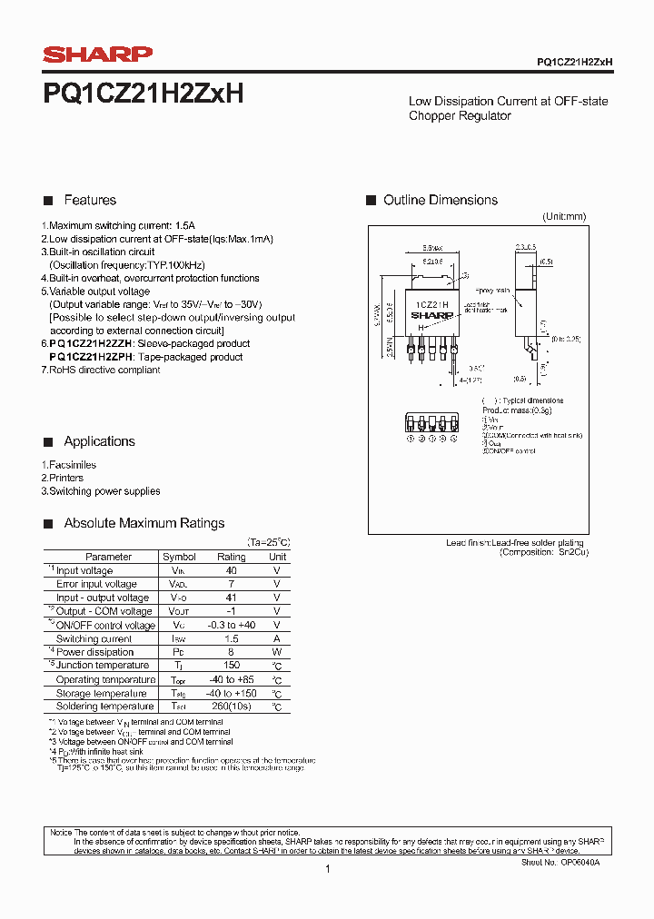 PQ1CZ21H2ZXH_6917785.PDF Datasheet