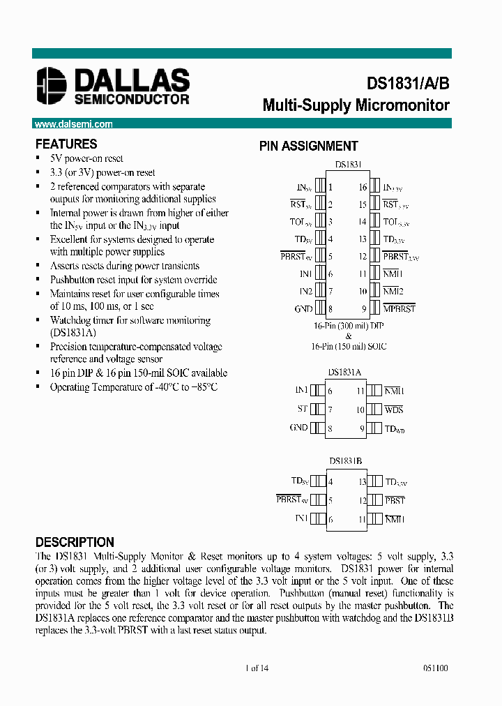 DS1831ASTAMPR_6943745.PDF Datasheet