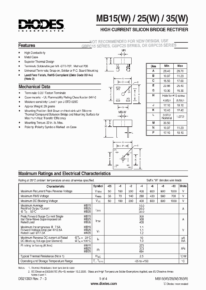 DIODESINC-MB15-4W_6961068.PDF Datasheet