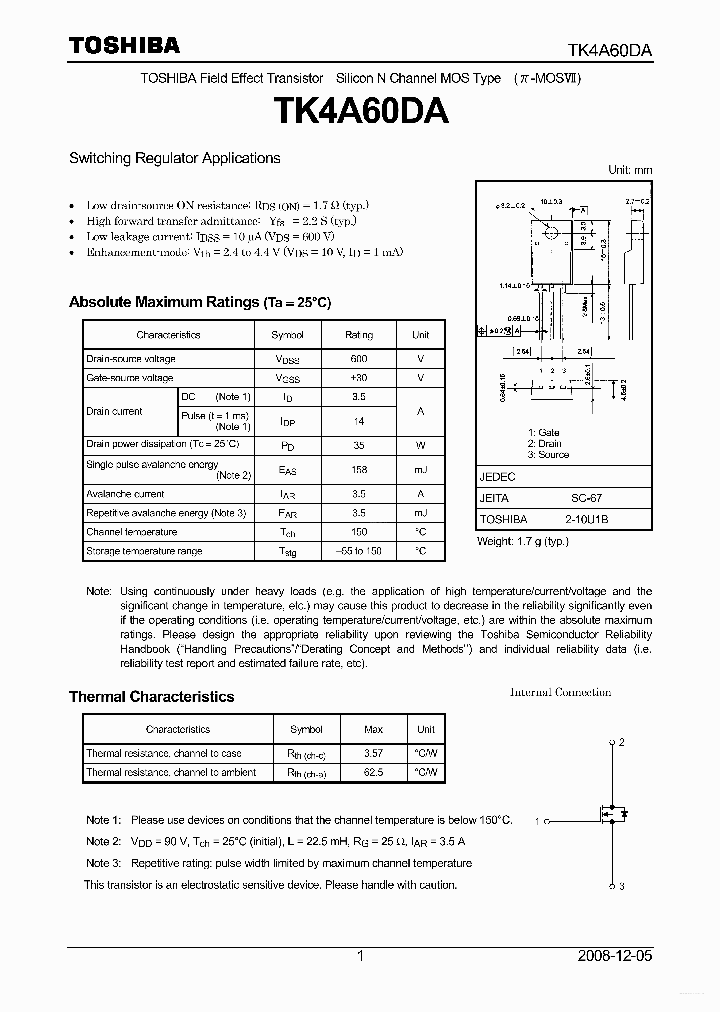 TK4A60DA_6973515.PDF Datasheet