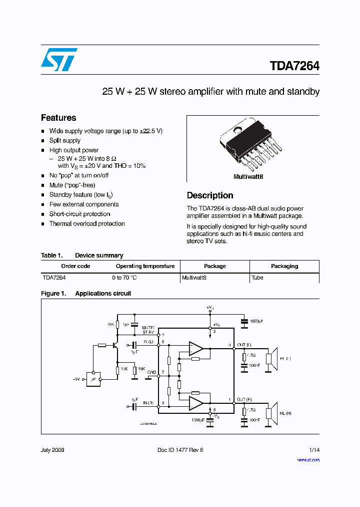 TDA7264_6977208.PDF Datasheet