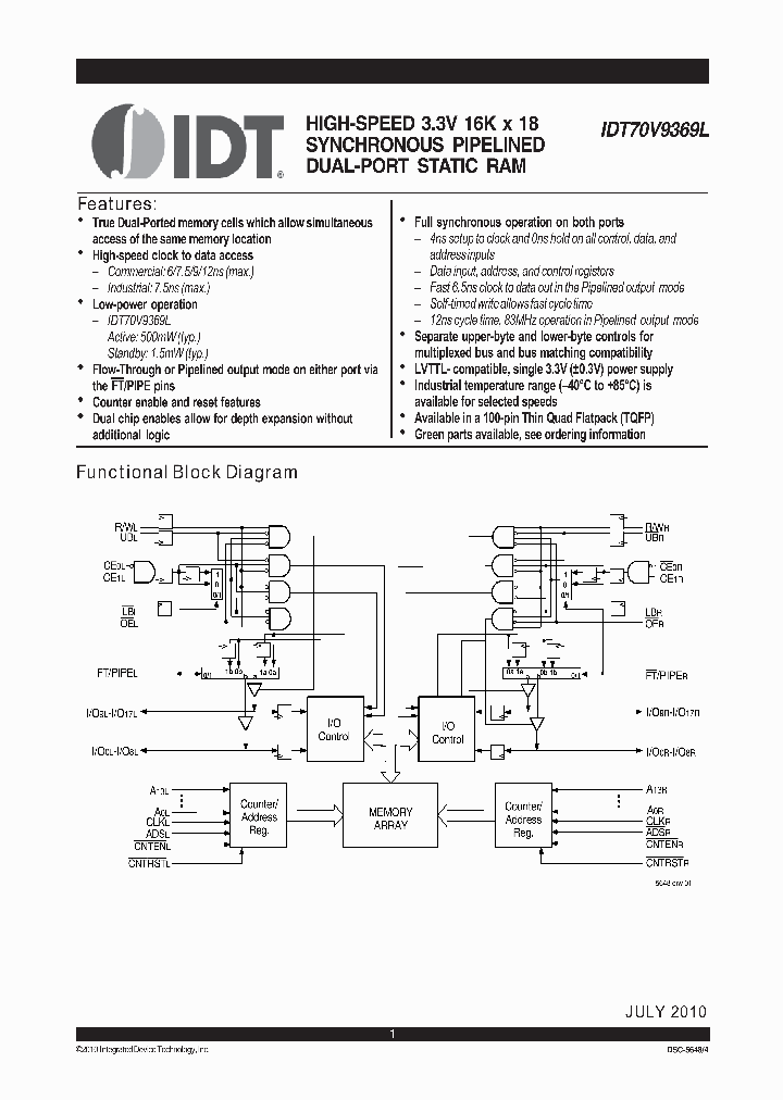 70V9369L12PFG_6977417.PDF Datasheet