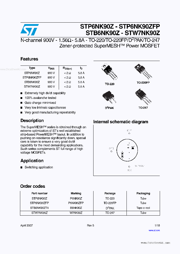 STW7NK90Z_6978082.PDF Datasheet