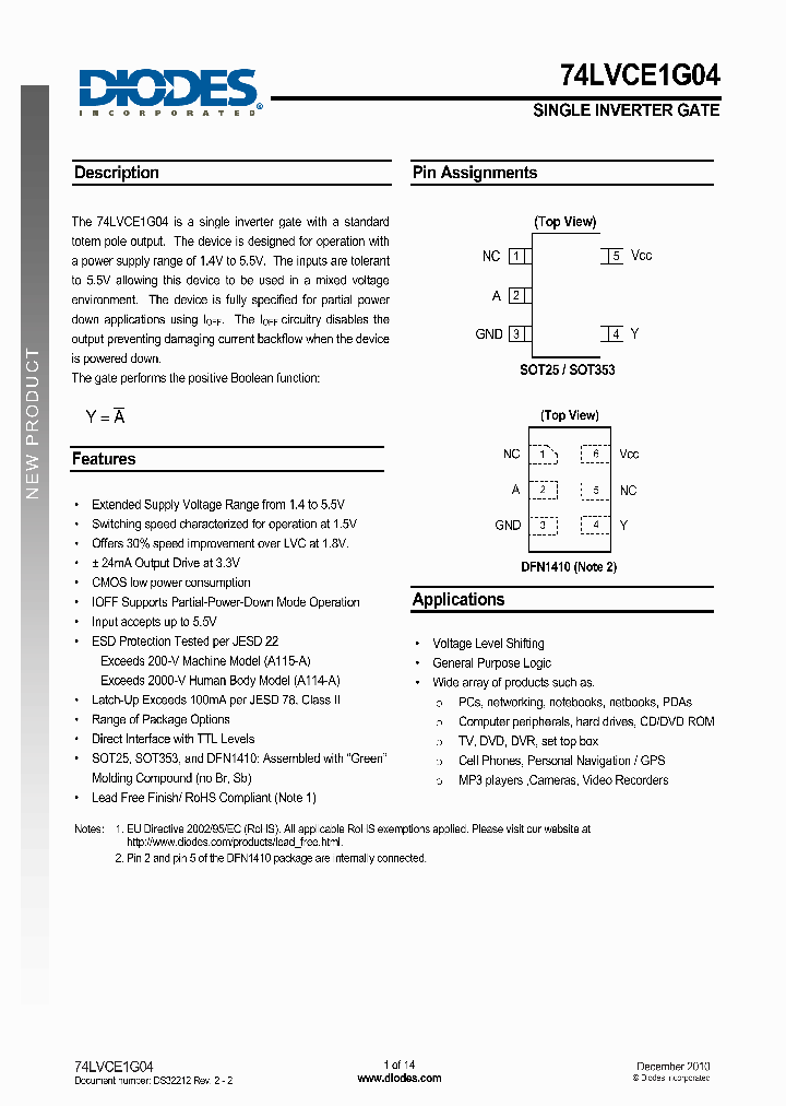74LVCE1G04SE_6980979.PDF Datasheet