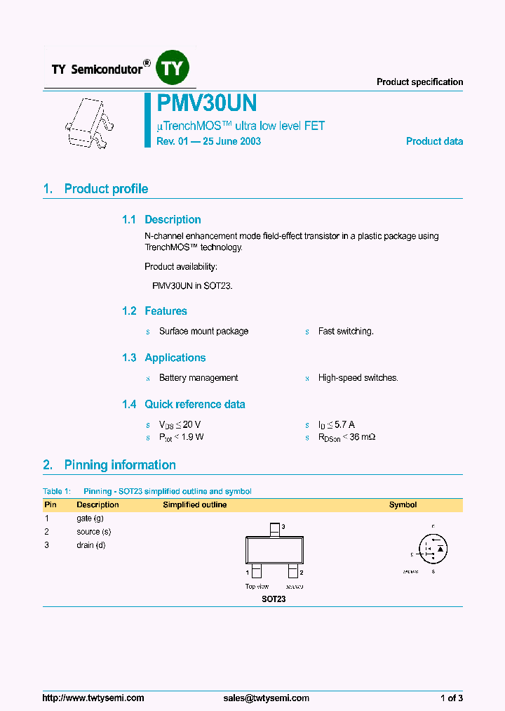 PMV30UN_6987186.PDF Datasheet