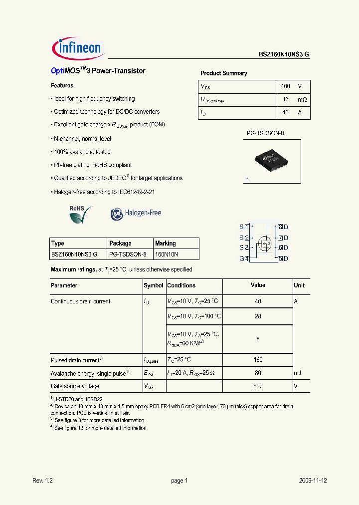 BSZ160N10NS3G_6993602.PDF Datasheet