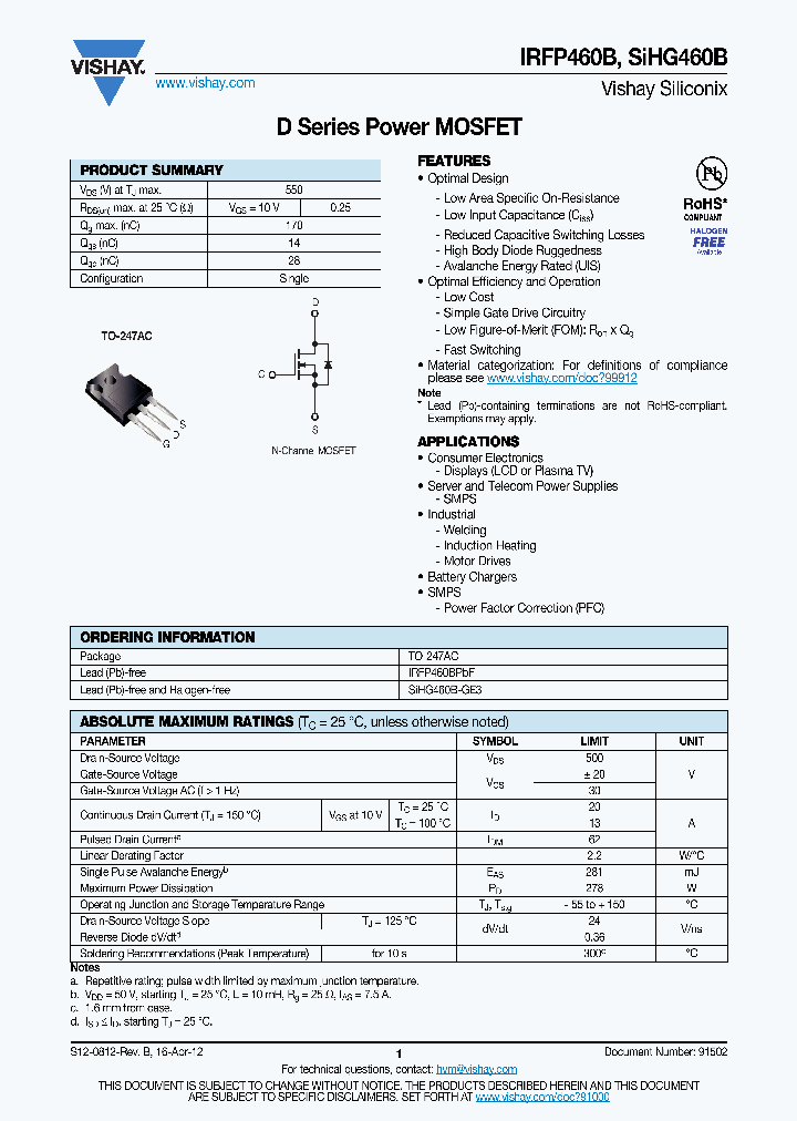 IRFP460BPBF_6998228.PDF Datasheet