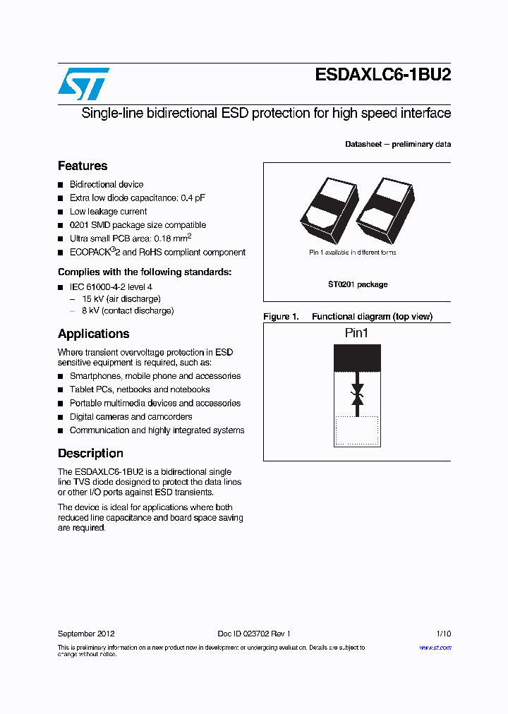 ESDAXLC6-1BU2_7009537.PDF Datasheet