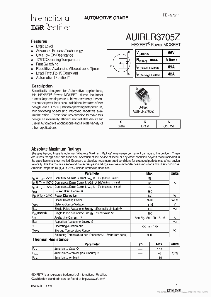 AUIRLR3705Z_7008987.PDF Datasheet