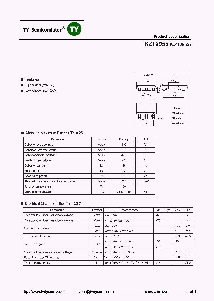 KZT2955CZT2955_7016536.PDF Datasheet