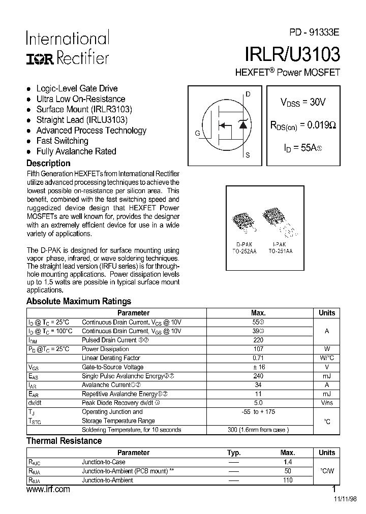 IRLR3103TR_7067599.PDF Datasheet