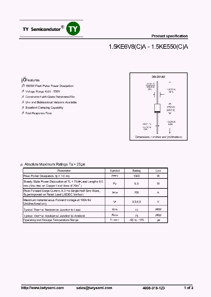 15KE6V8A_7071442.PDF Datasheet