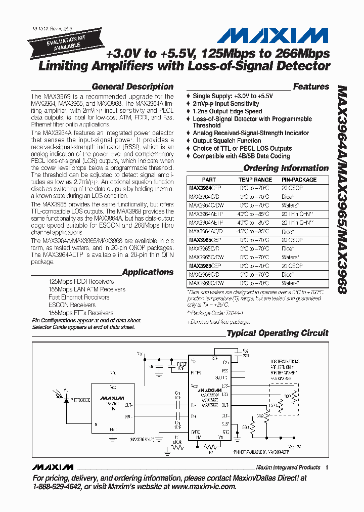 MAX3964CEP-T_7077896.PDF Datasheet