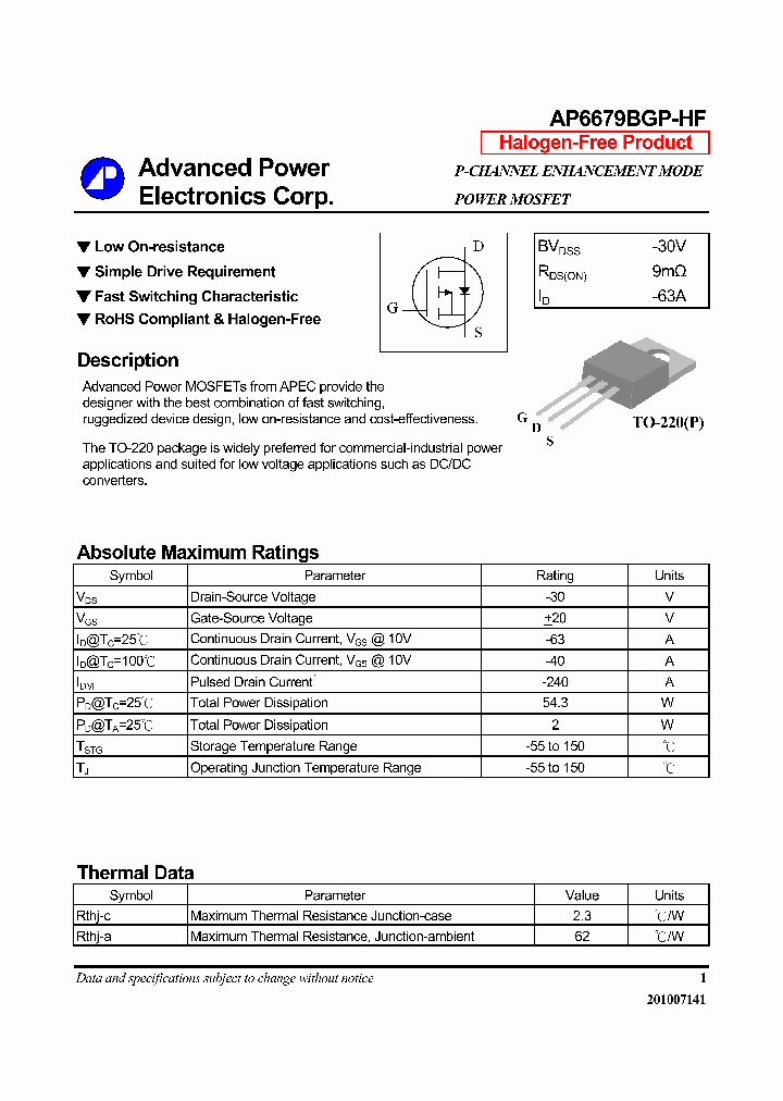 AP6679BGP-HF_7138600.PDF Datasheet