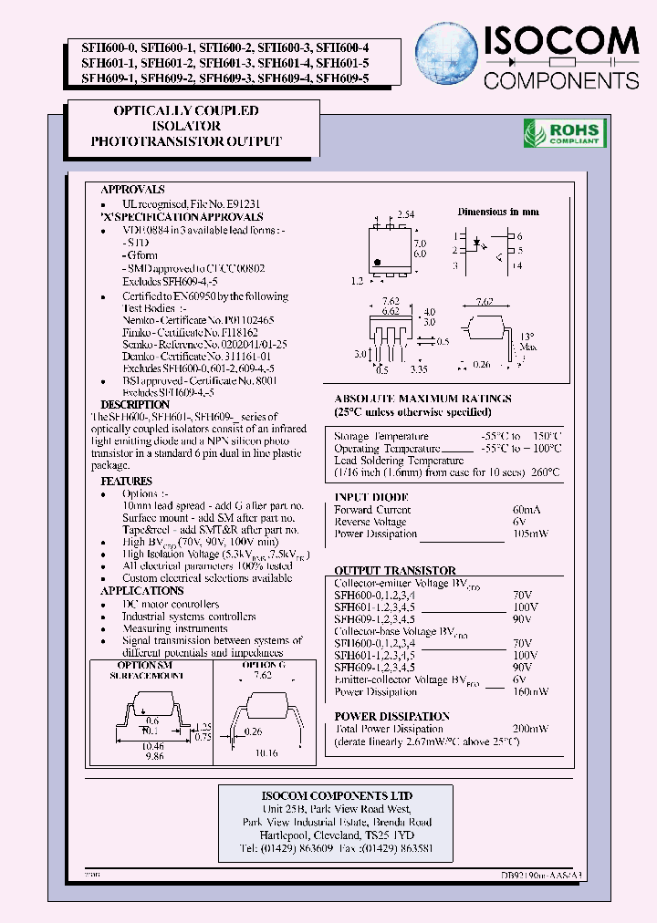 SFH609-4SM_7132660.PDF Datasheet