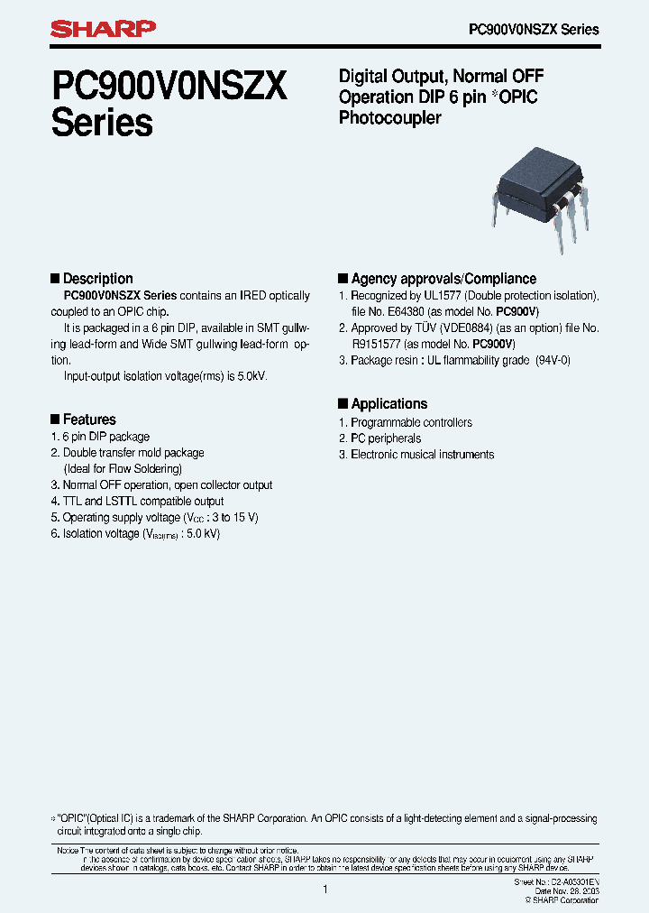 PC900V0NIZX_7215373.PDF Datasheet