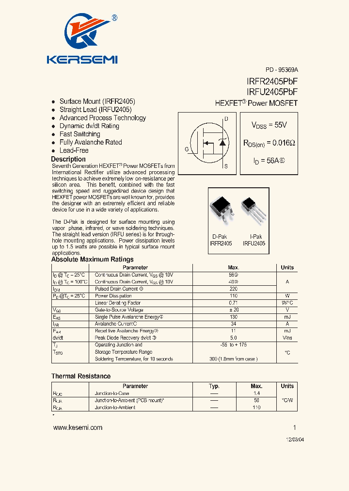 IRFU2405PBF_7218521.PDF Datasheet