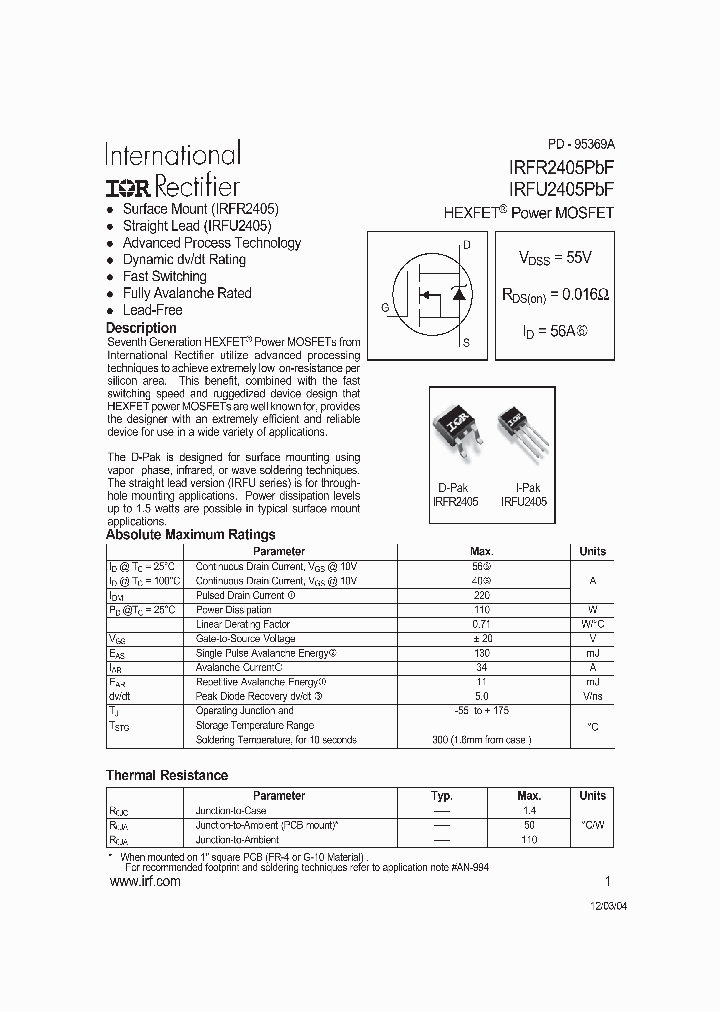 IRFU2405PBF_7218522.PDF Datasheet