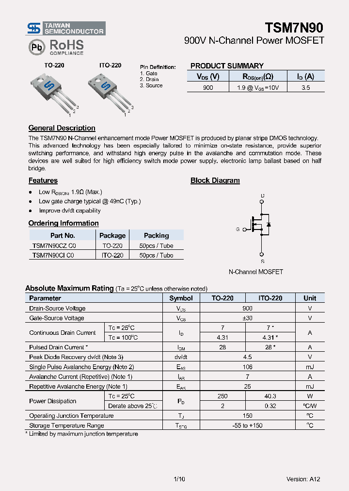 TSM7N90CI_7224891.PDF Datasheet