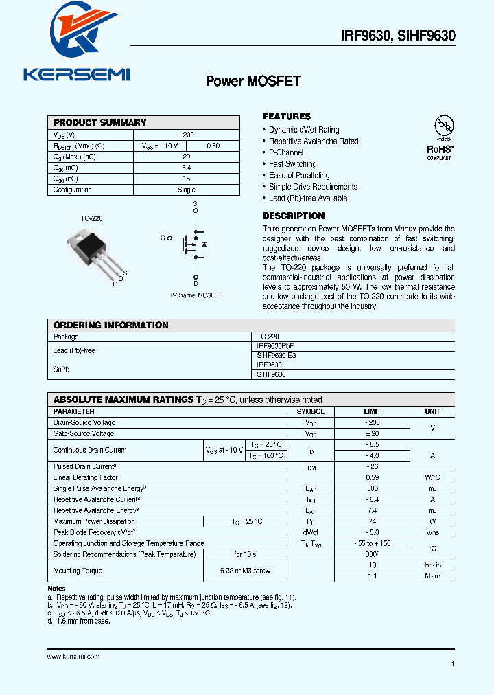 IRF9630_7225452.PDF Datasheet