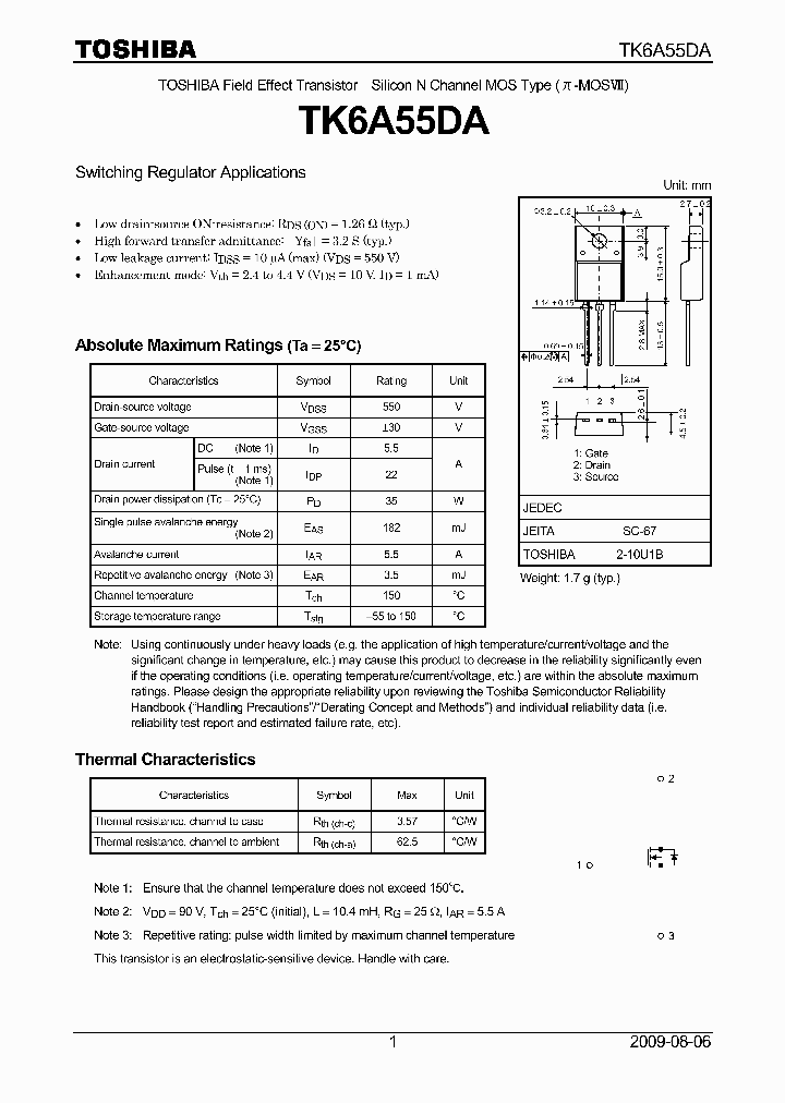 TK6A55DA_7232866.PDF Datasheet