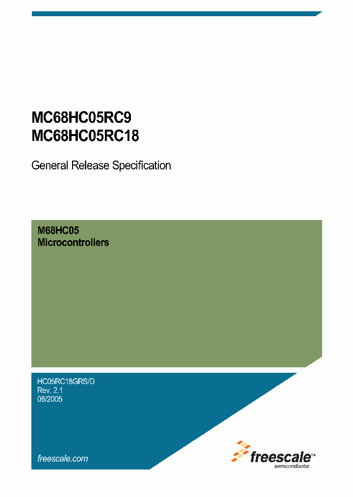 FREESCALESEMICONDUCTORINC-MC68HC05RC18P_7234417.PDF Datasheet