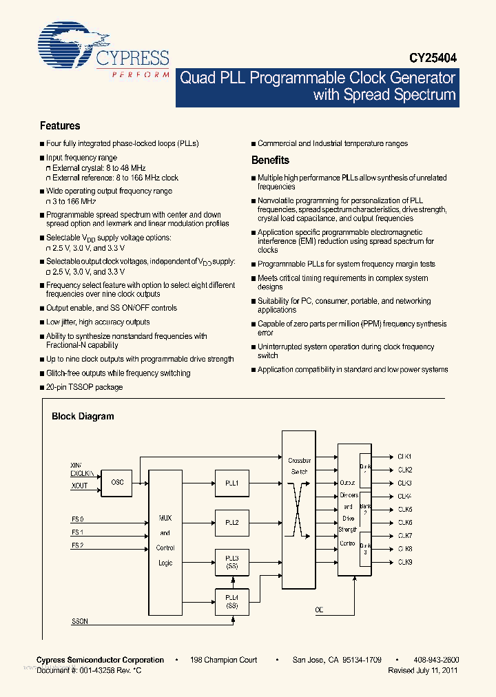 CY25404_7239796.PDF Datasheet