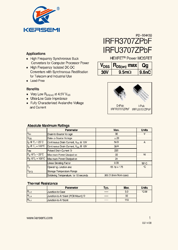 IRFR3707ZPBF_7244768.PDF Datasheet