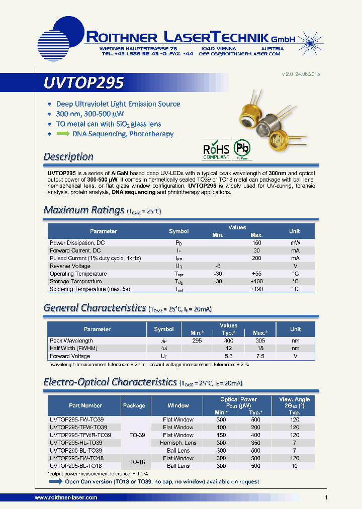 UVTOP295_7251297.PDF Datasheet