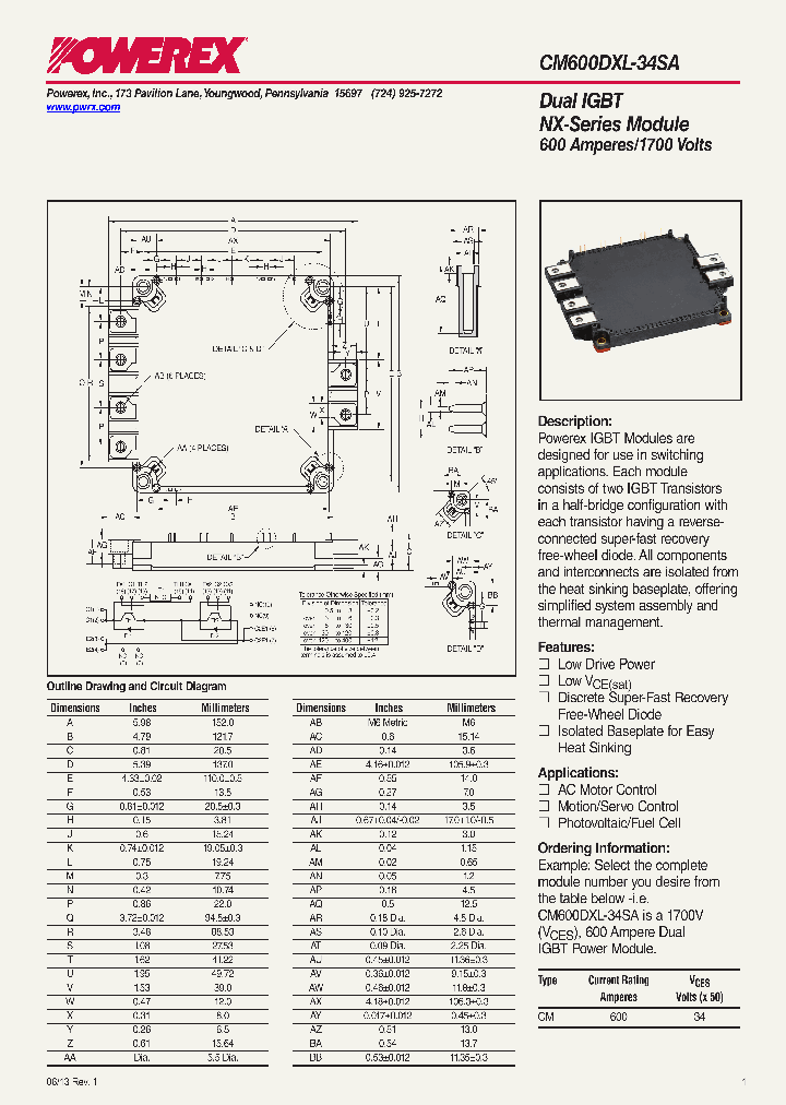 CM600DXL-34SA_7274874.PDF Datasheet