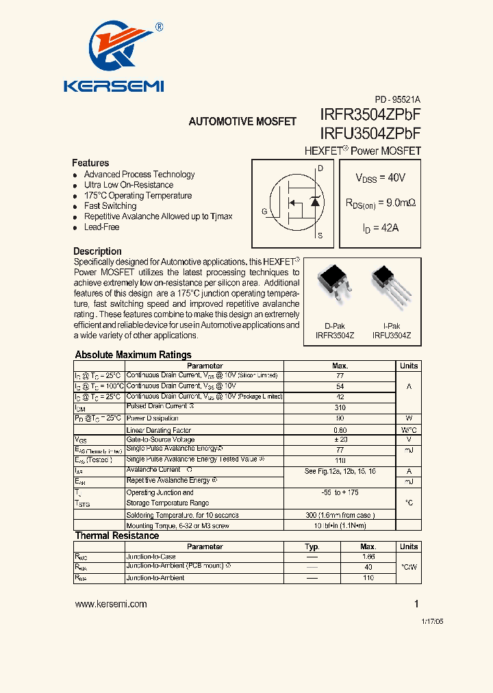 IRFRU3504ZPBF_7284210.PDF Datasheet