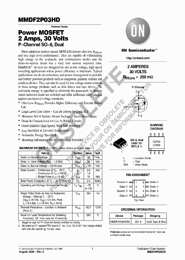 MMDF2P03HD_7287026.PDF Datasheet