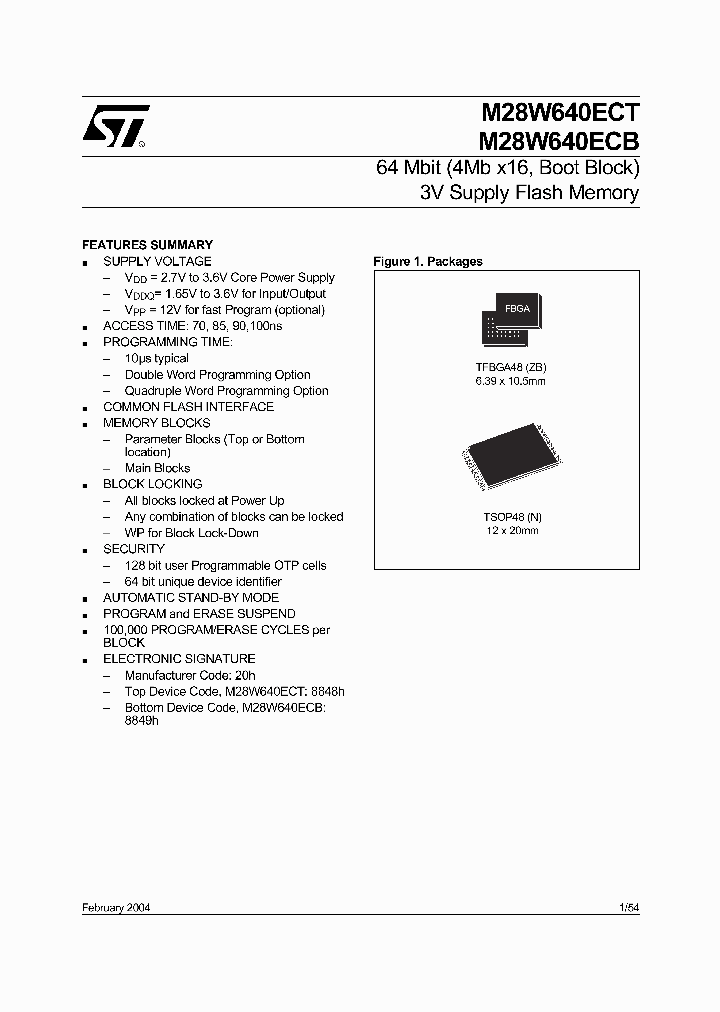 M28W640ECB10ZB1F_7293140.PDF Datasheet