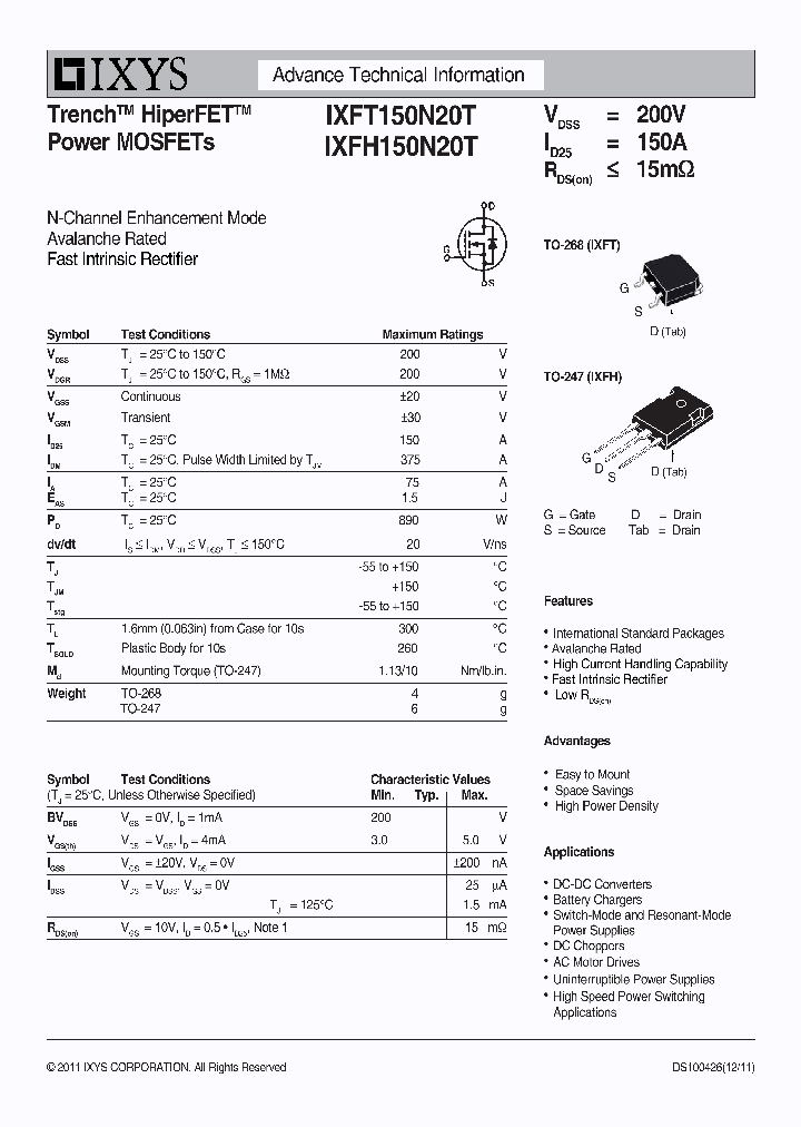 IXFT150N20T_7298599.PDF Datasheet