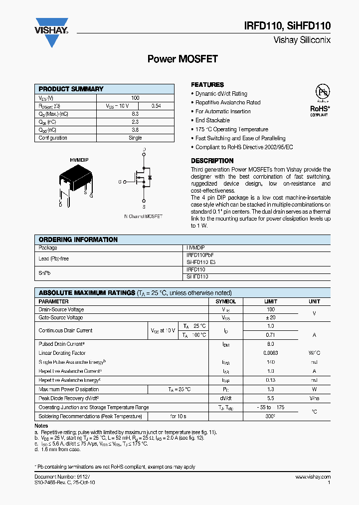 IRFD110_7299552.PDF Datasheet