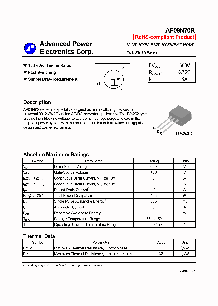 AP09N70R09_7299616.PDF Datasheet