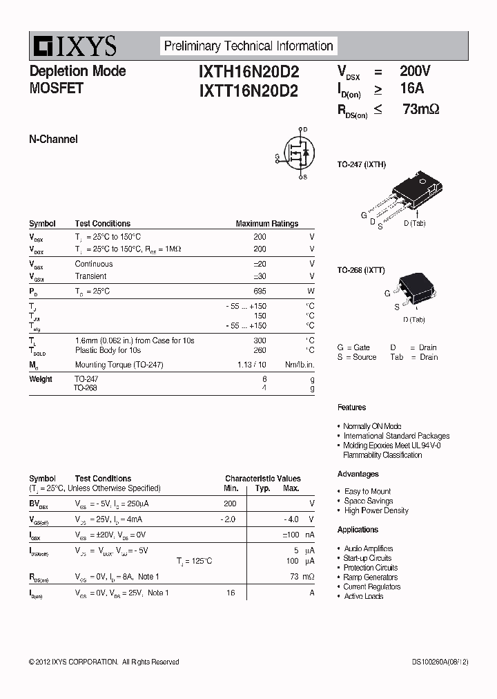 IXTH16N20D2_7302962.PDF Datasheet