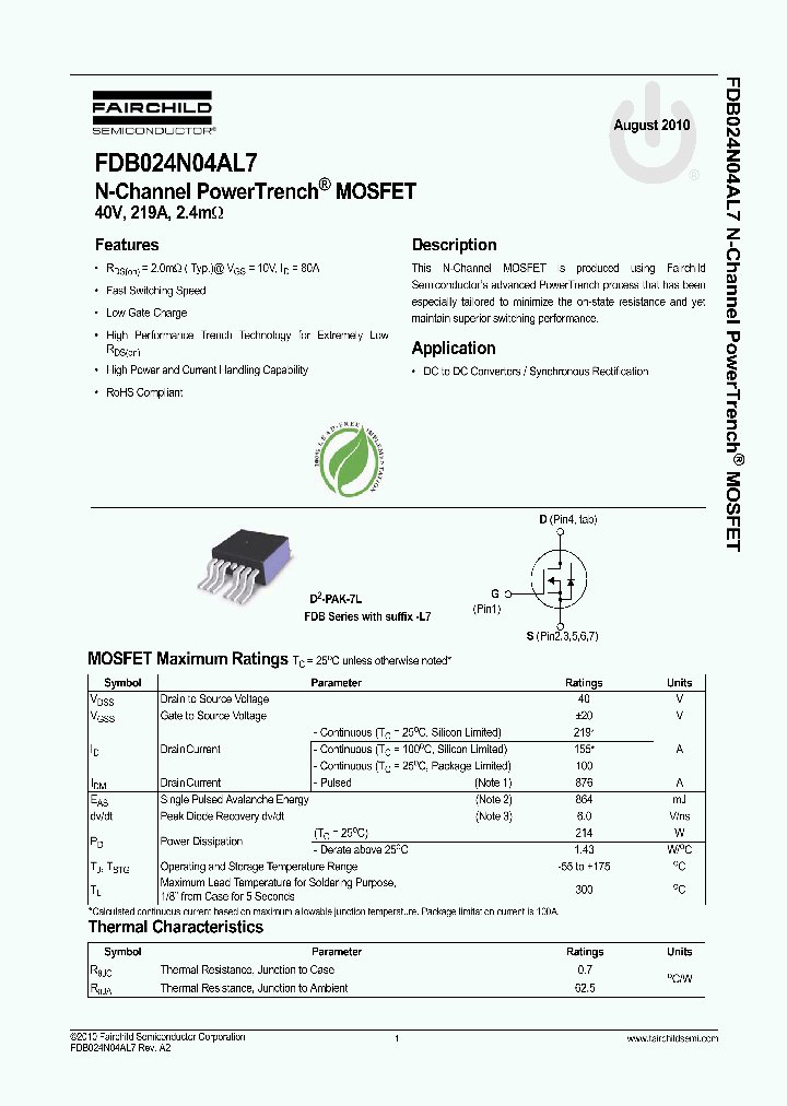 FDB024N04AL7_7306813.PDF Datasheet