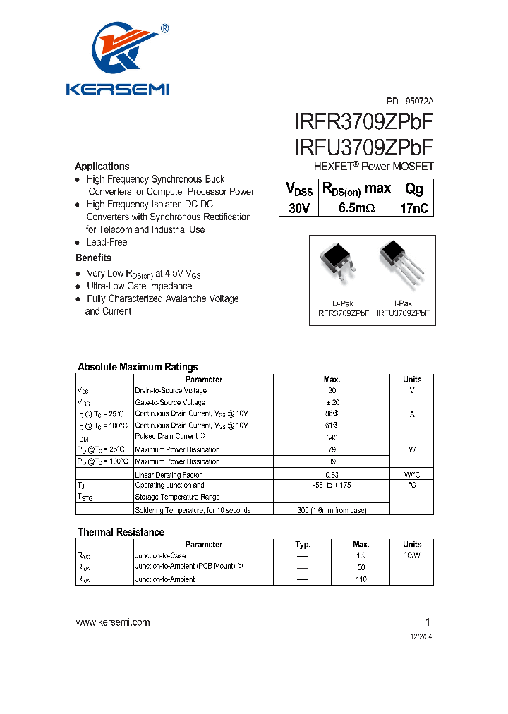 IRFR3709ZPBF_7311131.PDF Datasheet