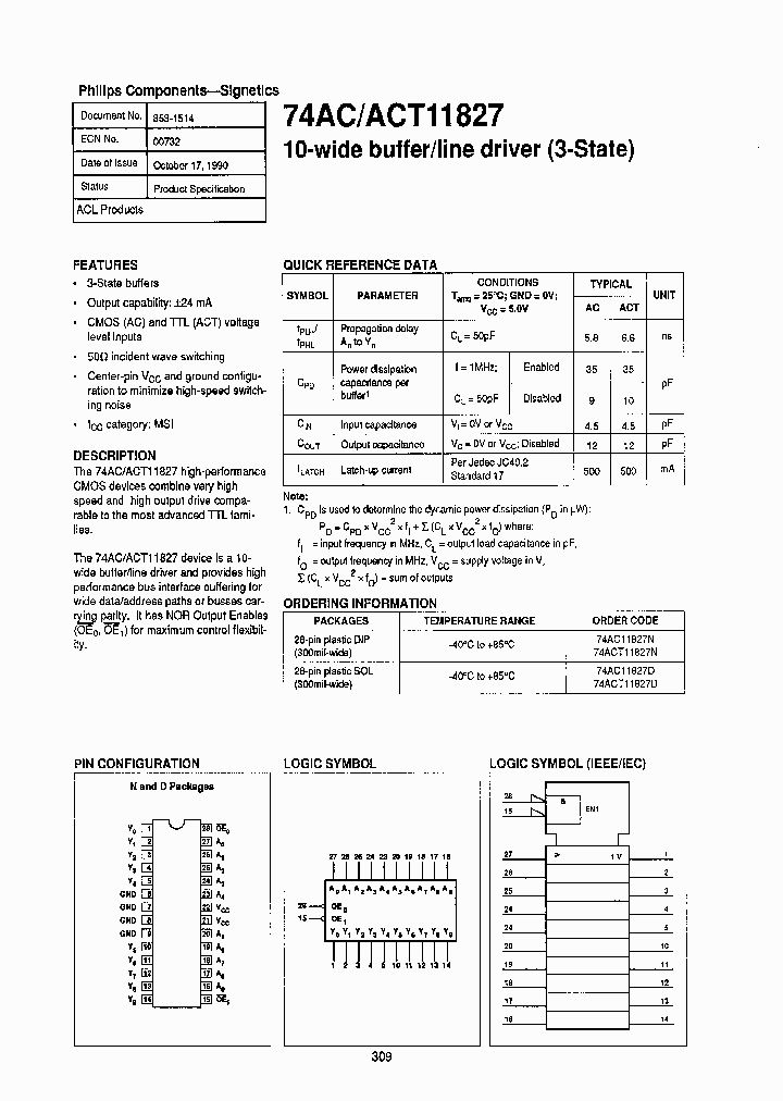 74ACT11827_7320820.PDF Datasheet