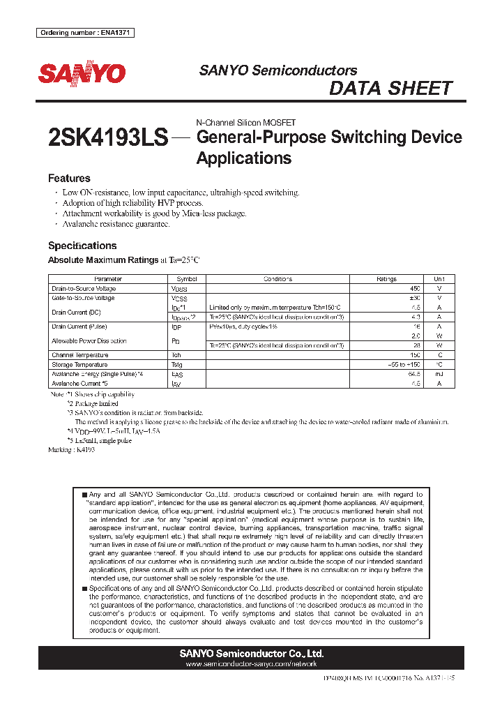 2SK4193LS_7322581.PDF Datasheet