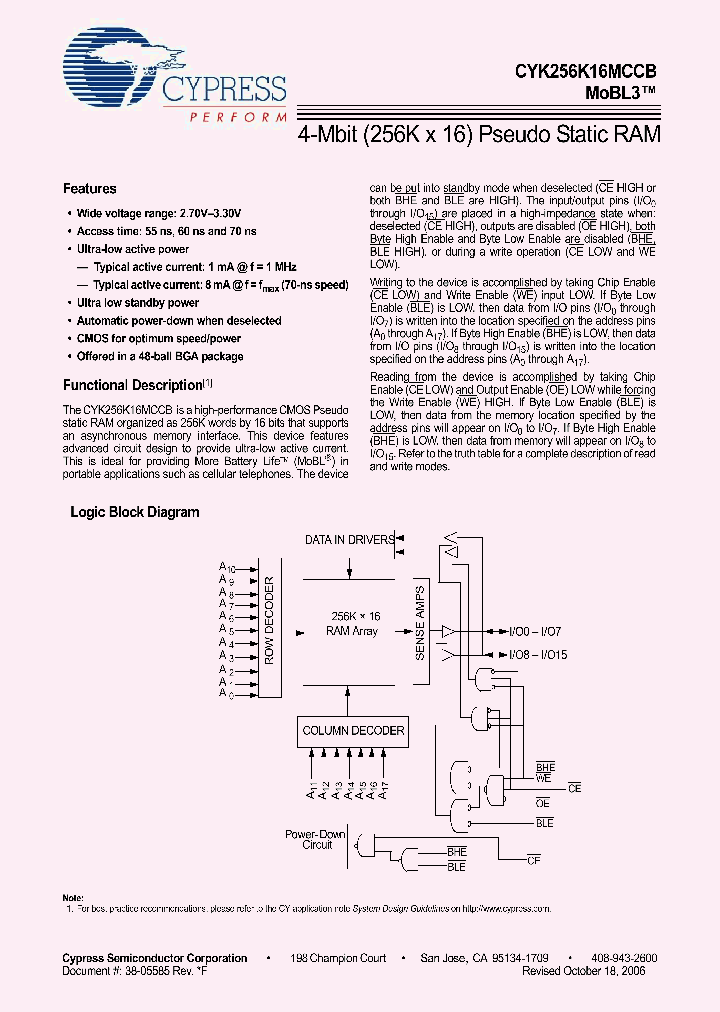 CYK256K16MCBU-70BVXIT_7332507.PDF Datasheet