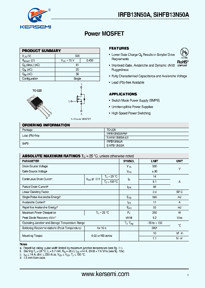 IRFB13N50A_7351997.PDF Datasheet