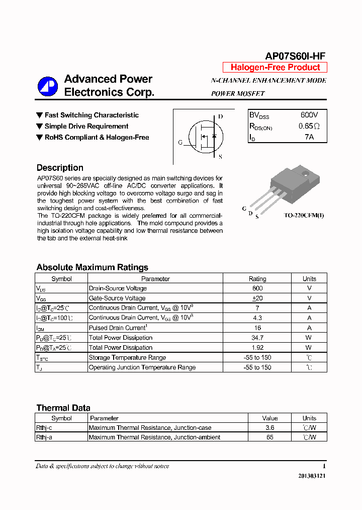 AP07S60I-HF_7354801.PDF Datasheet