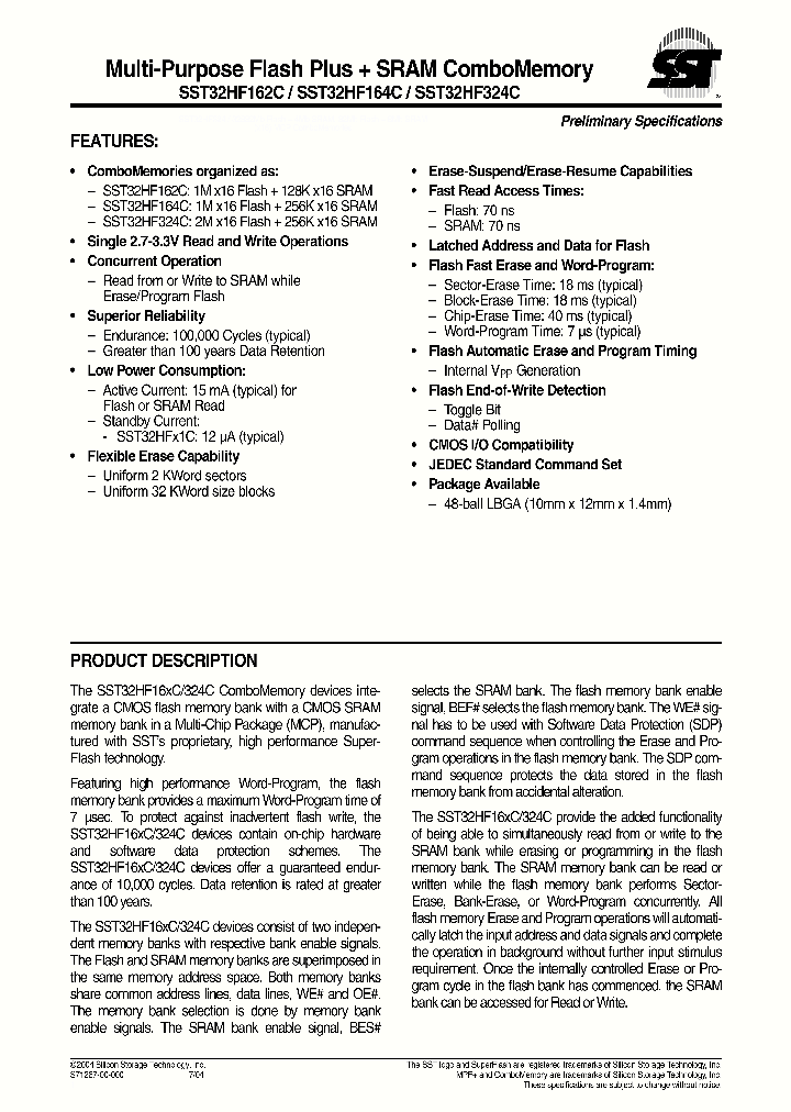 SST32HF162C-70-4C-LBK_7386693.PDF Datasheet