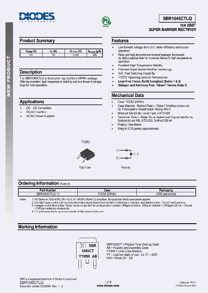 SBR1045CTLQ-13_7400111.PDF Datasheet