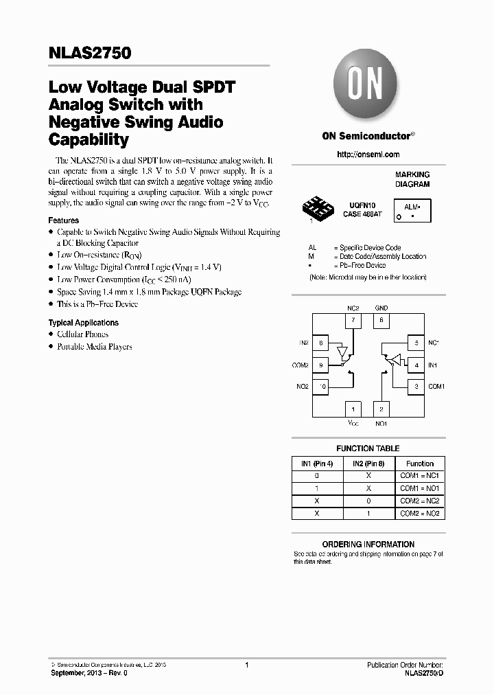 NLAS2750_7402285.PDF Datasheet